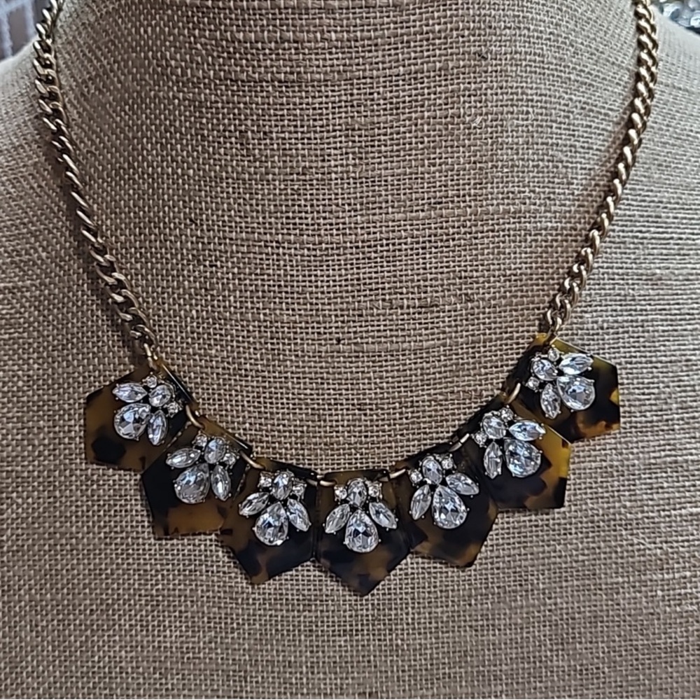 J.Crew Vintage Faux Tortoise and Rhinestones